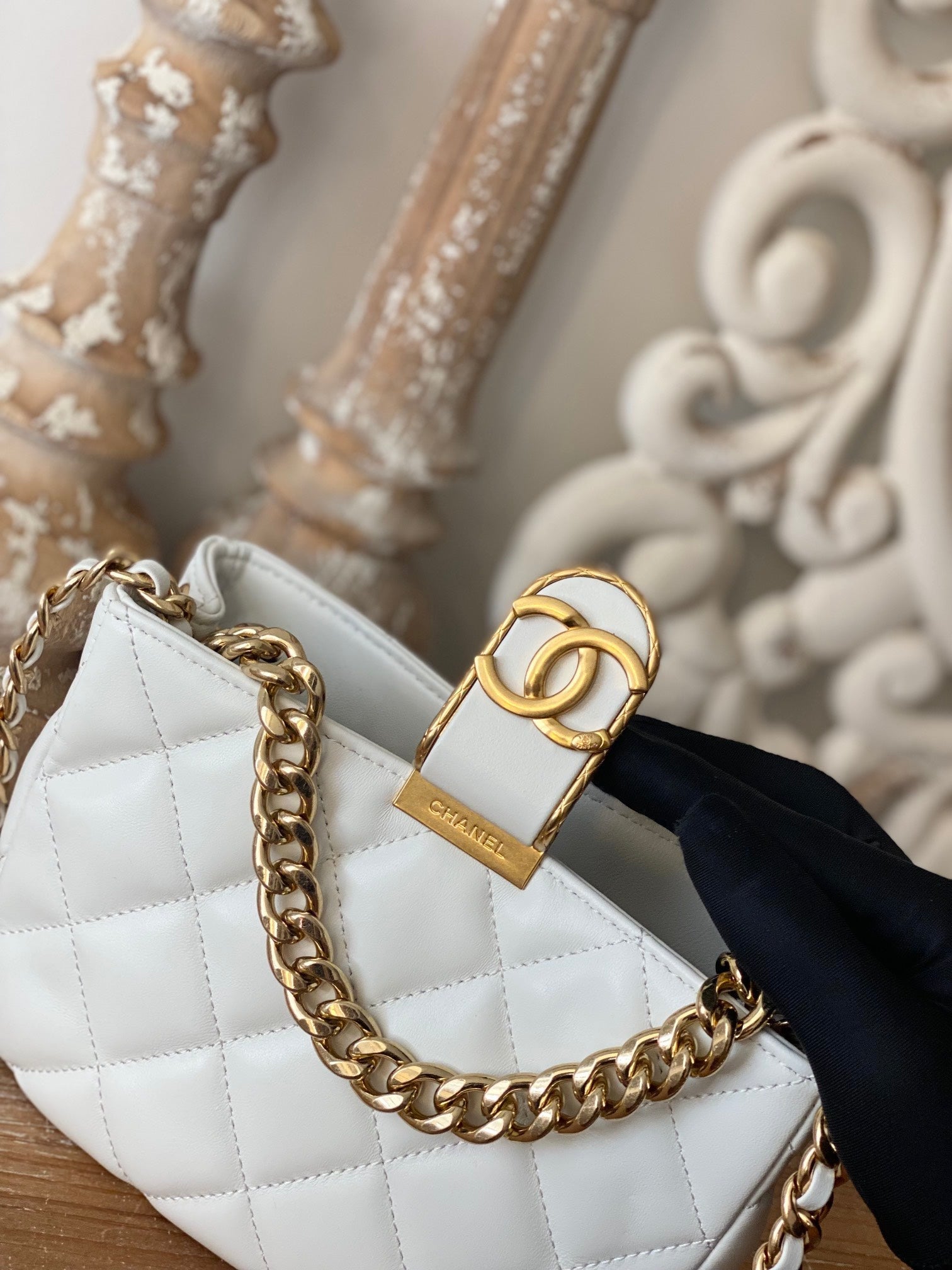 CHLSmall Hardware , ’s , White Gold Shoulder Bag