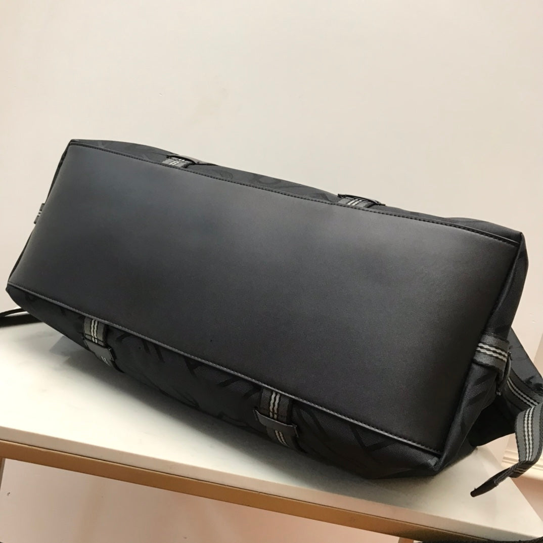 Top Quality Recycled Polyester Jacquard Holdall For Monogram Black Travel Bag 197In50Cm 8941