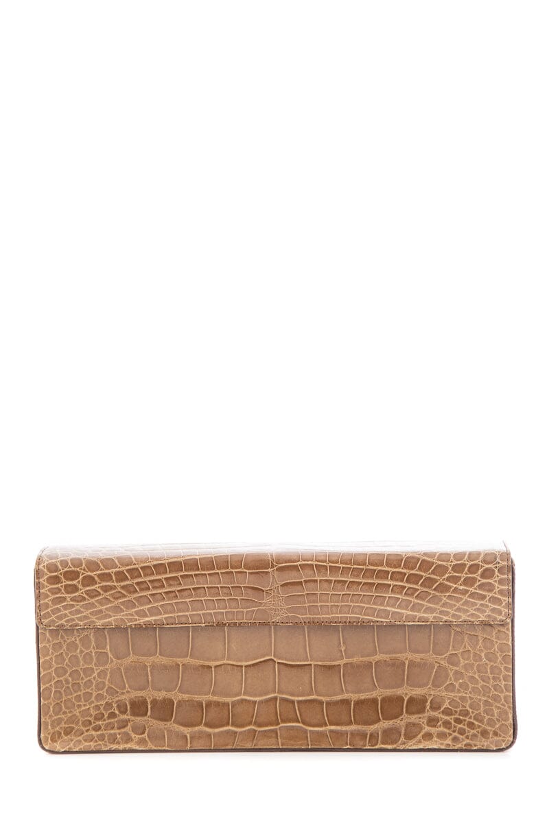 Prada Box Clutch Brown Embossed Clutch Bag