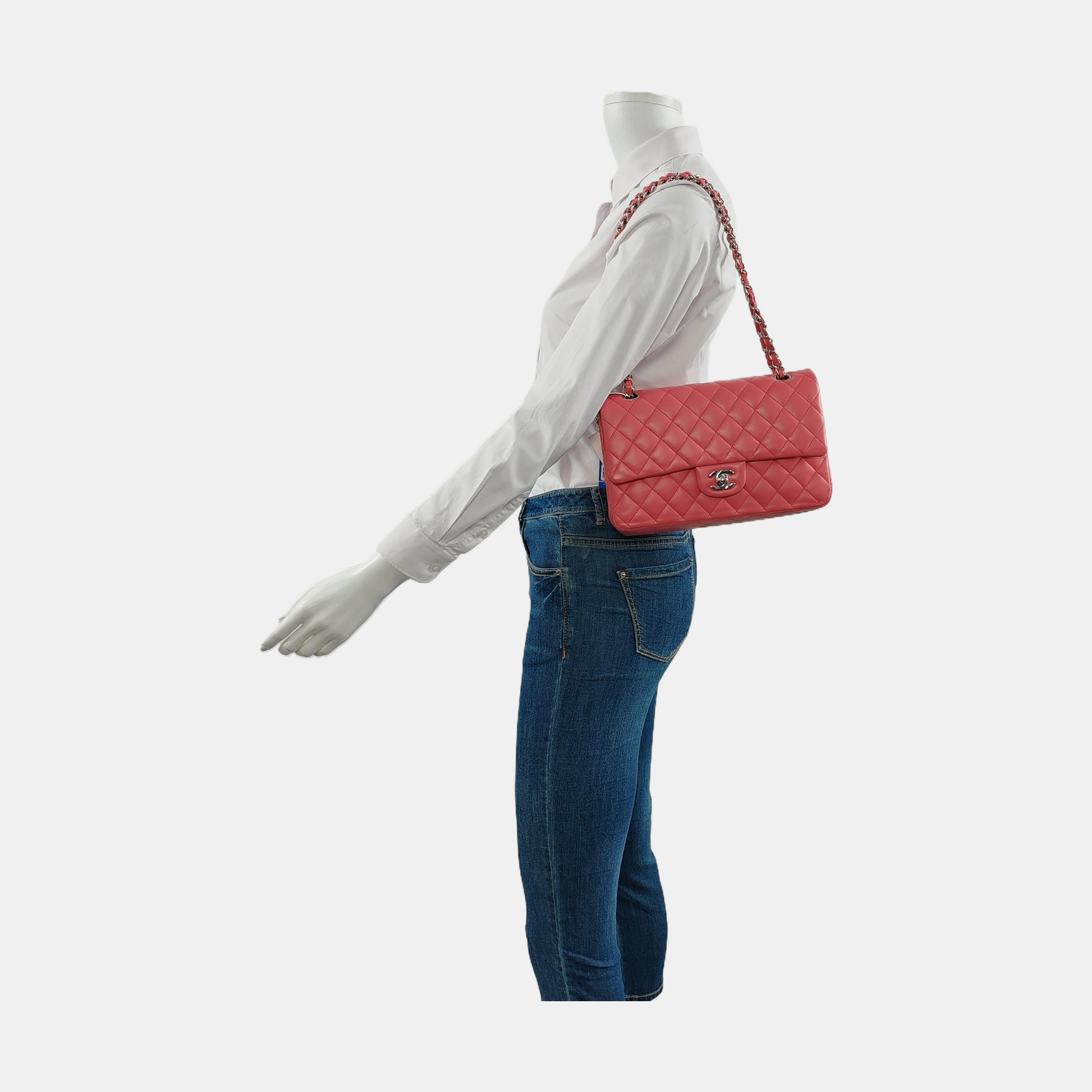 Chanel Timeless Classic Flap Lambskin Hardware Pink Gold Leather Handbag Hardware 1