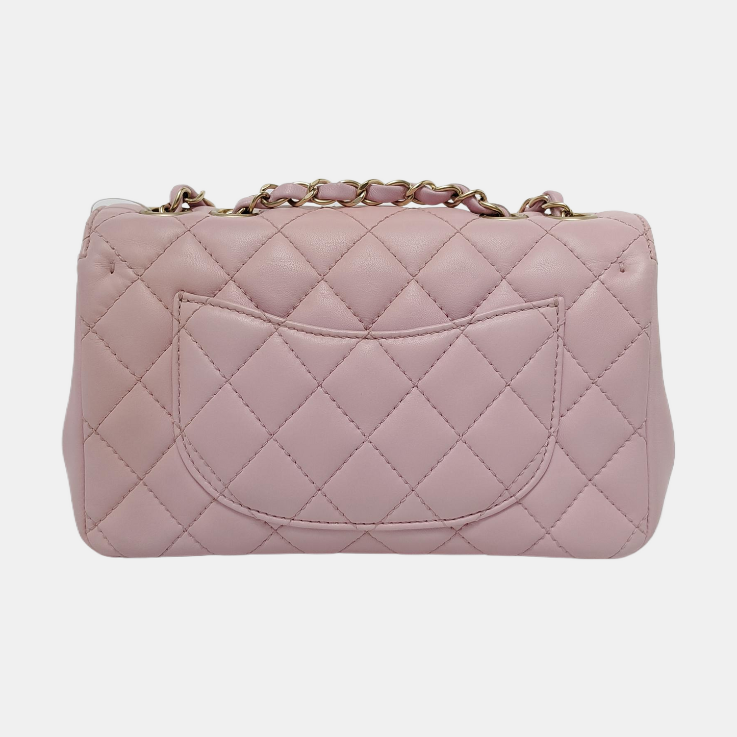 Chanel Diana Flap Lambskin Double Hardware Pink Gold Small Leather Handbag
