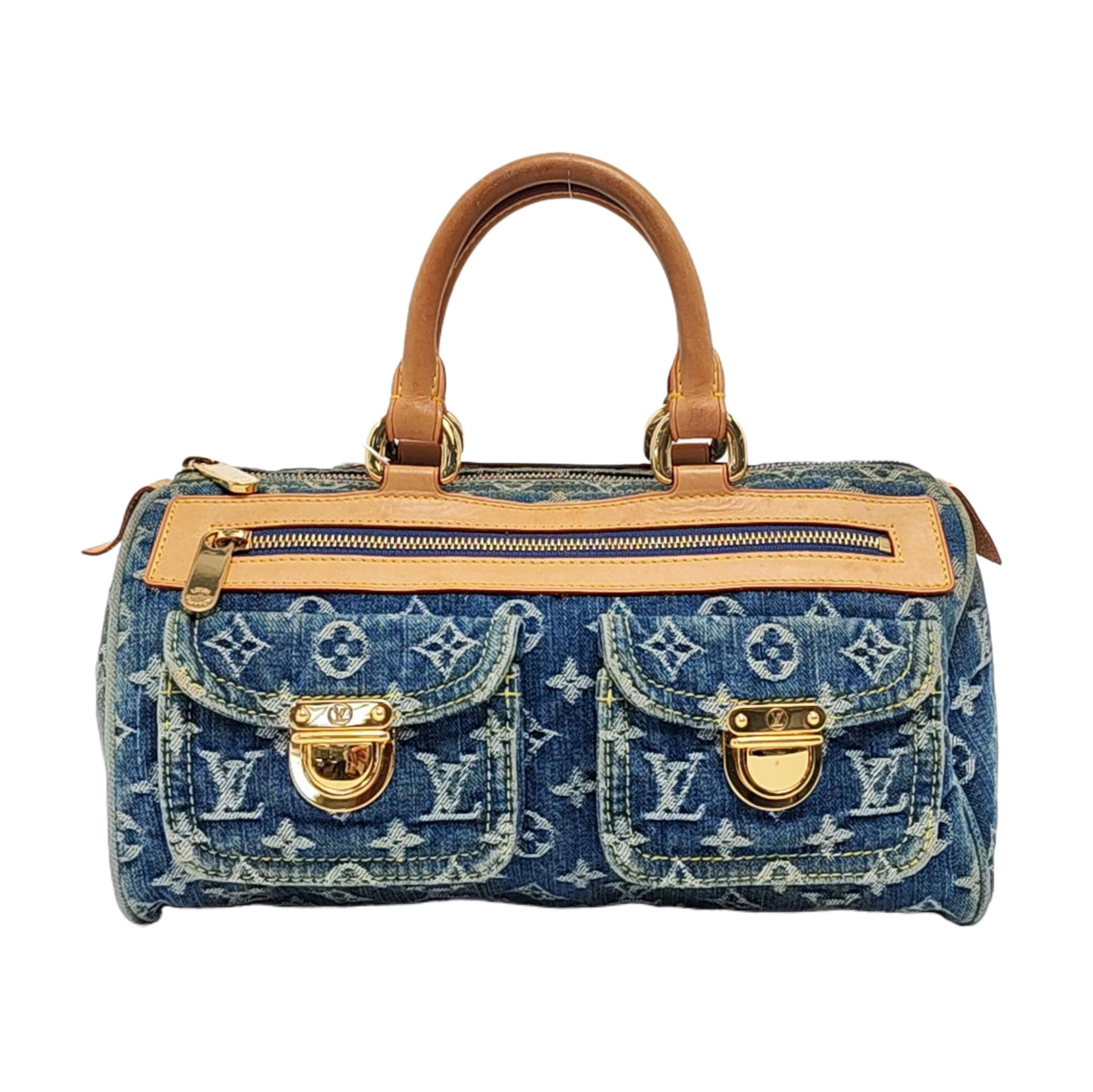 Louis Vuitton Neo Speedy Denim Boston Blue Travel Bag