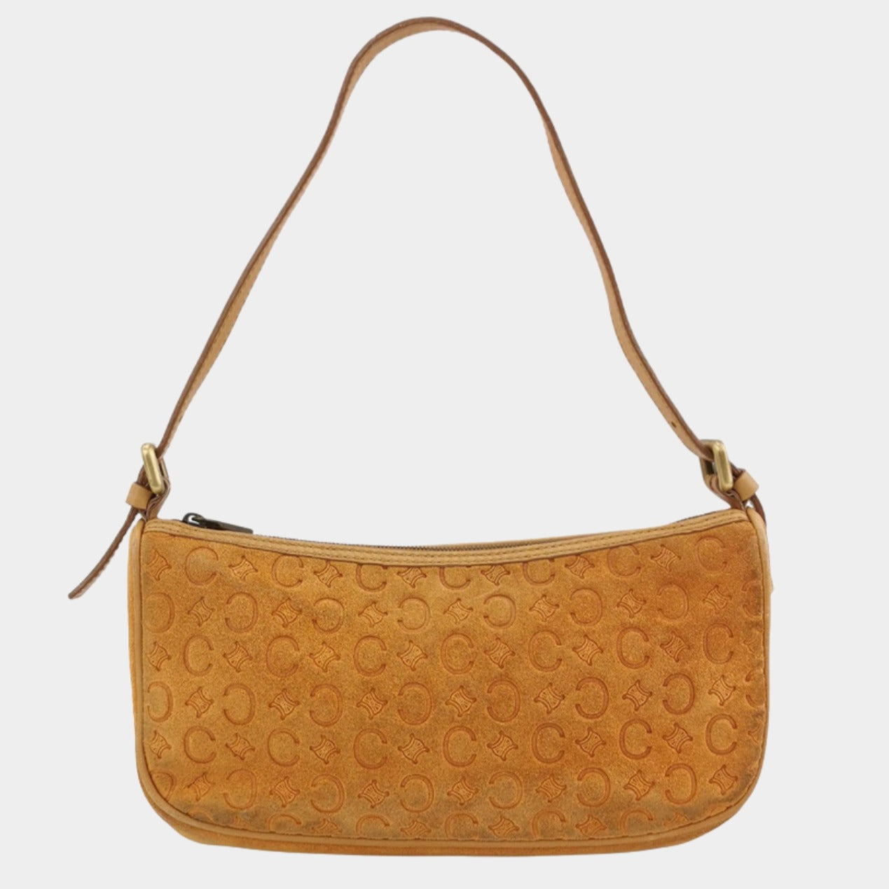 Celine Pochette Clutch Baguette Shoulder Bag Pumpkin Caramel Leather Suede Shoes