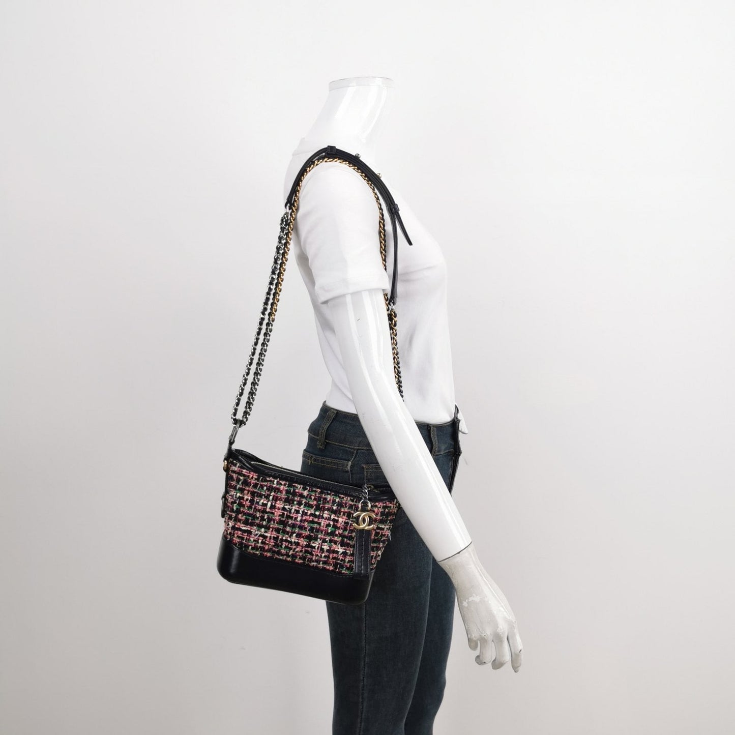Chanel Gabrielle Hobo Tweed Calfskin Small Shoulder Bag