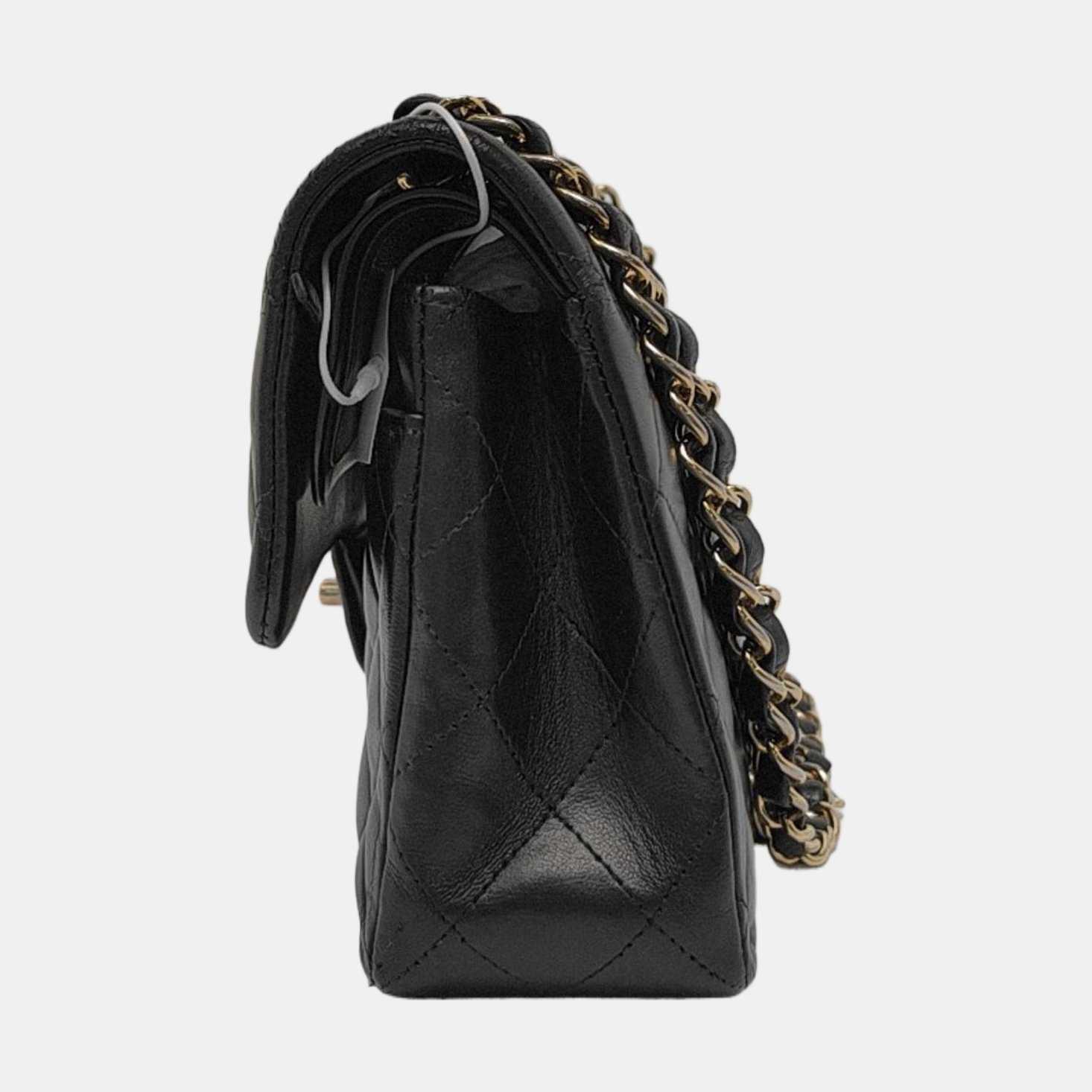 Chanel Classic Flap Lambskin Hardware Black Gold Small Leather Handbag