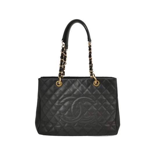 Chanel GST Grand Shopping Caviar Black PM Leather Tote Bag