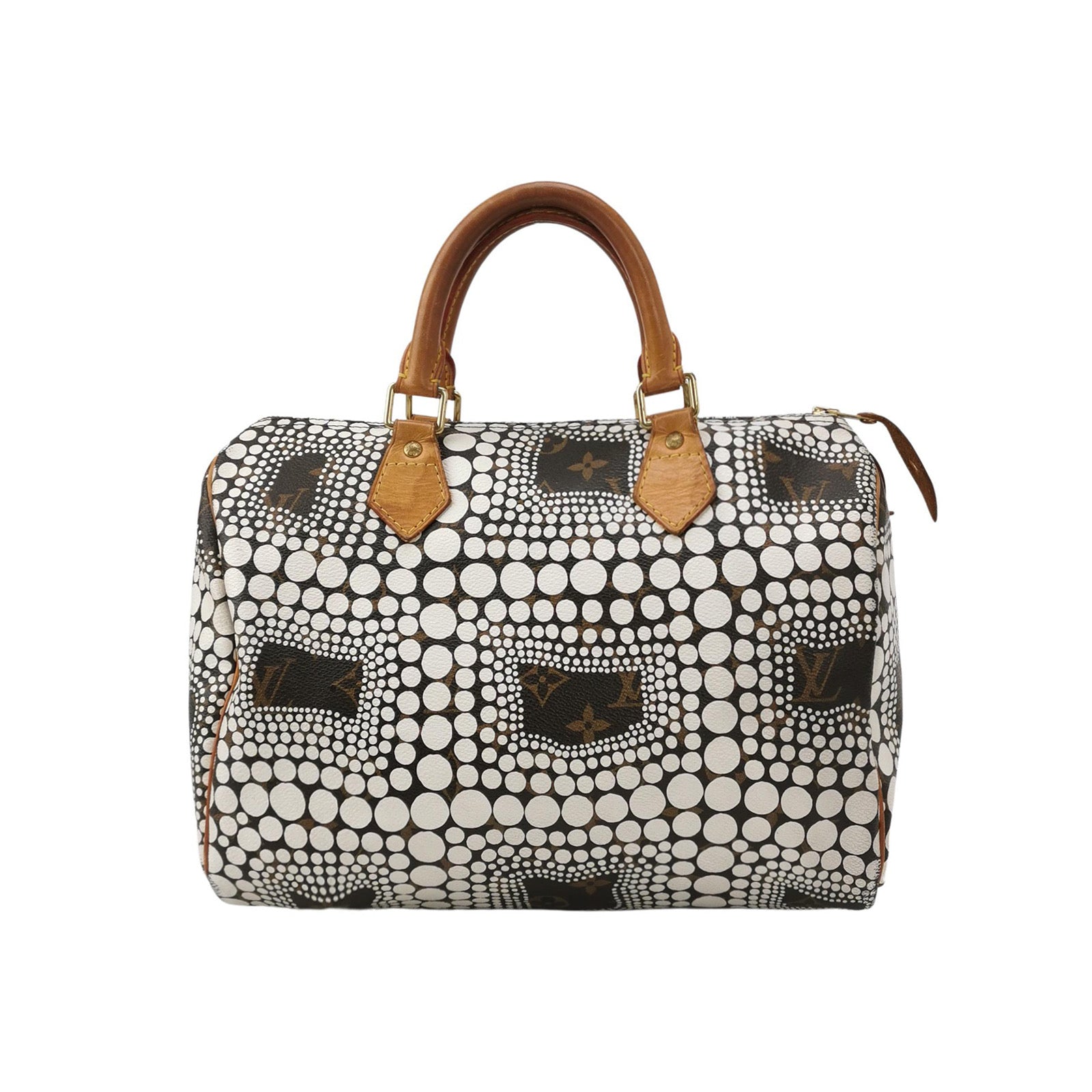 Louis Vuitton Kusama Town Speedy 30 White Top Handle Handbag