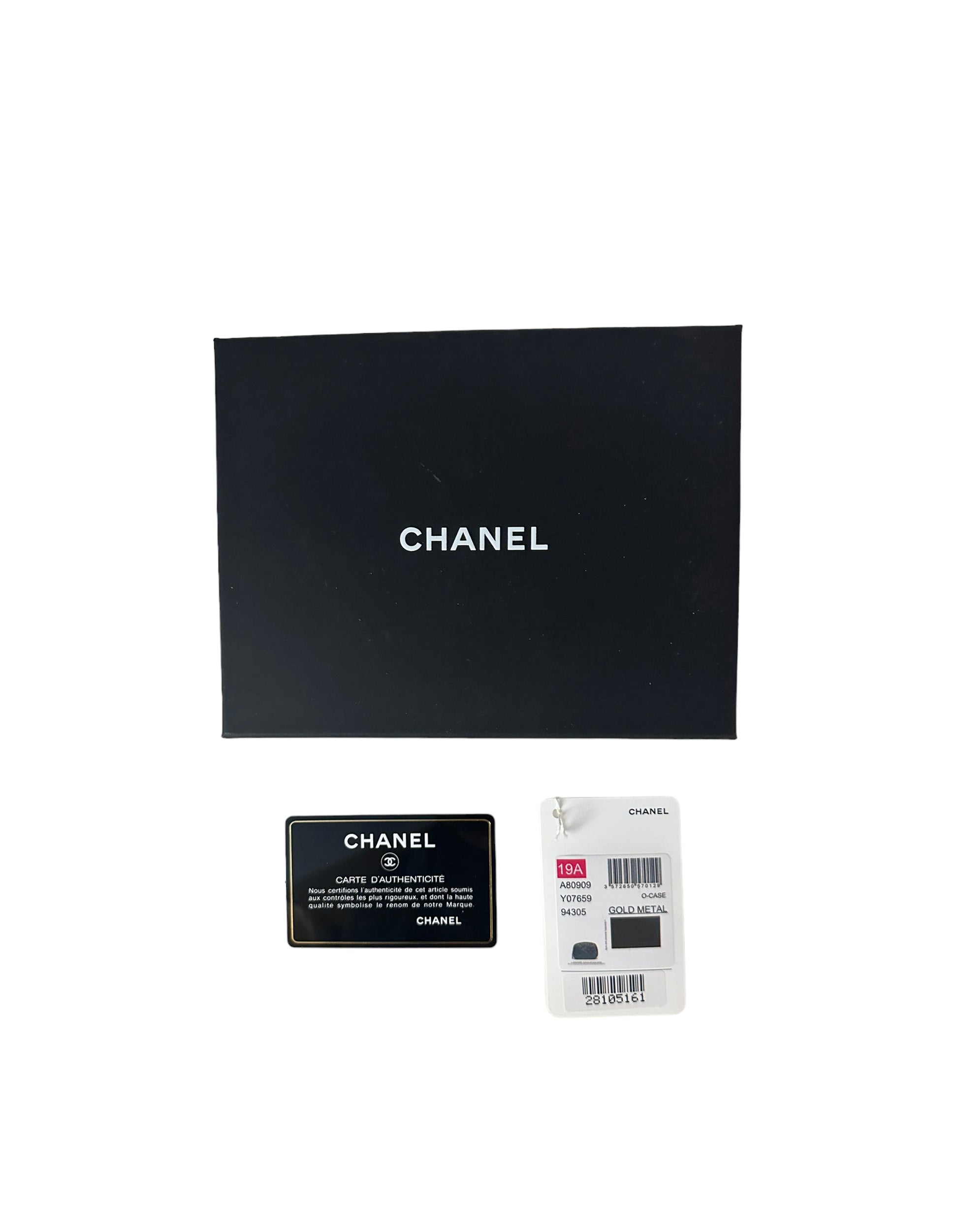Chanel Black Lambskin Leather Quilted O-Case Pouch Bag