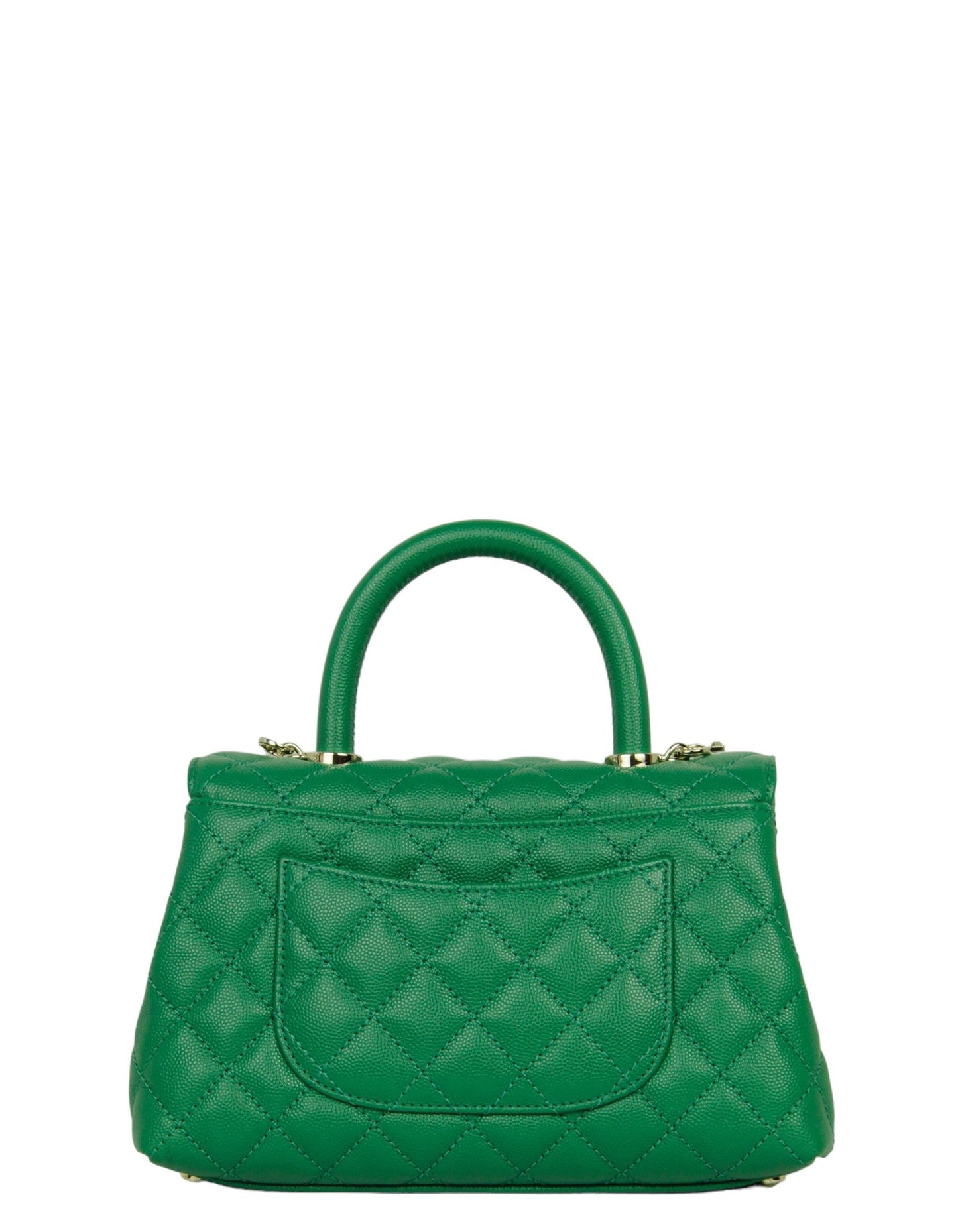 Chanel 2024 Green Caviar Mini Coco Handle Flap Bag