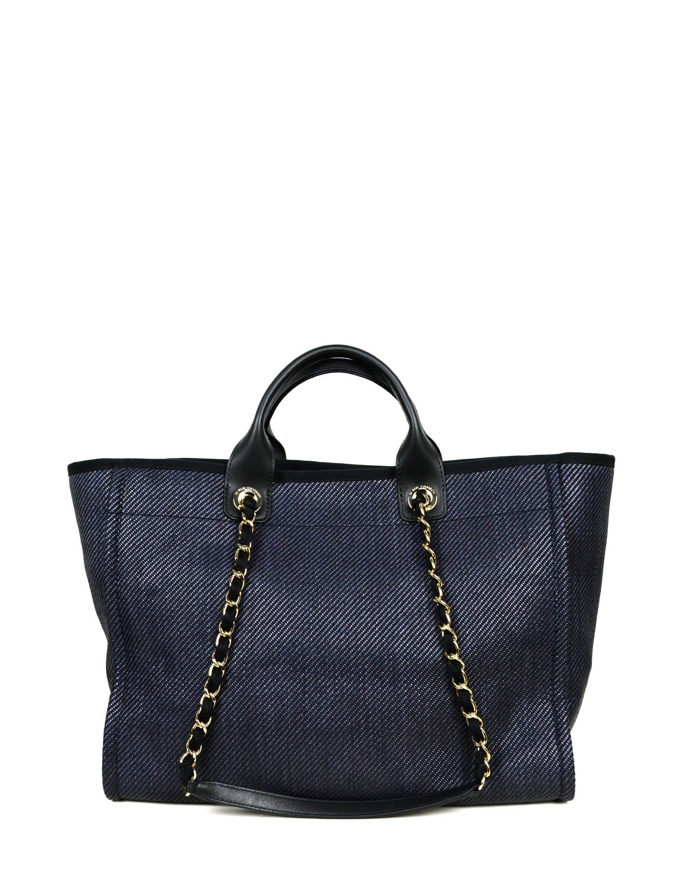 Chanel New Black Mixed Fibers Large Deauville Tote Bag