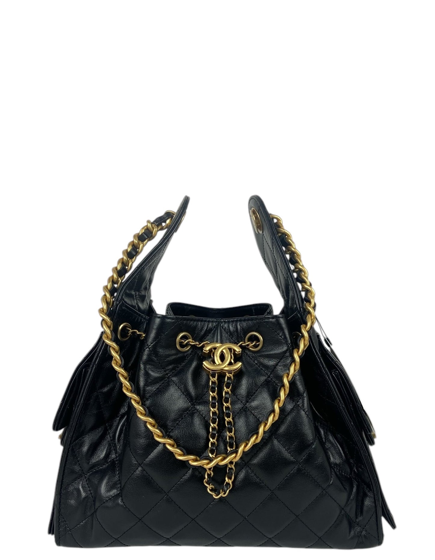 Chanel 2025 Black Leather Small 25 Hobo