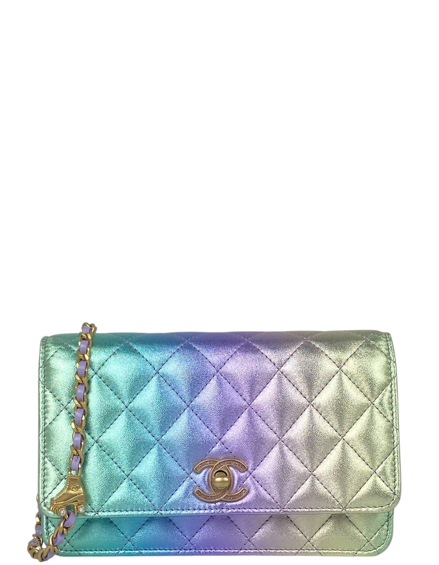 Chanel '24C Metallic Ombre Leather Wallet on Chain Handbag