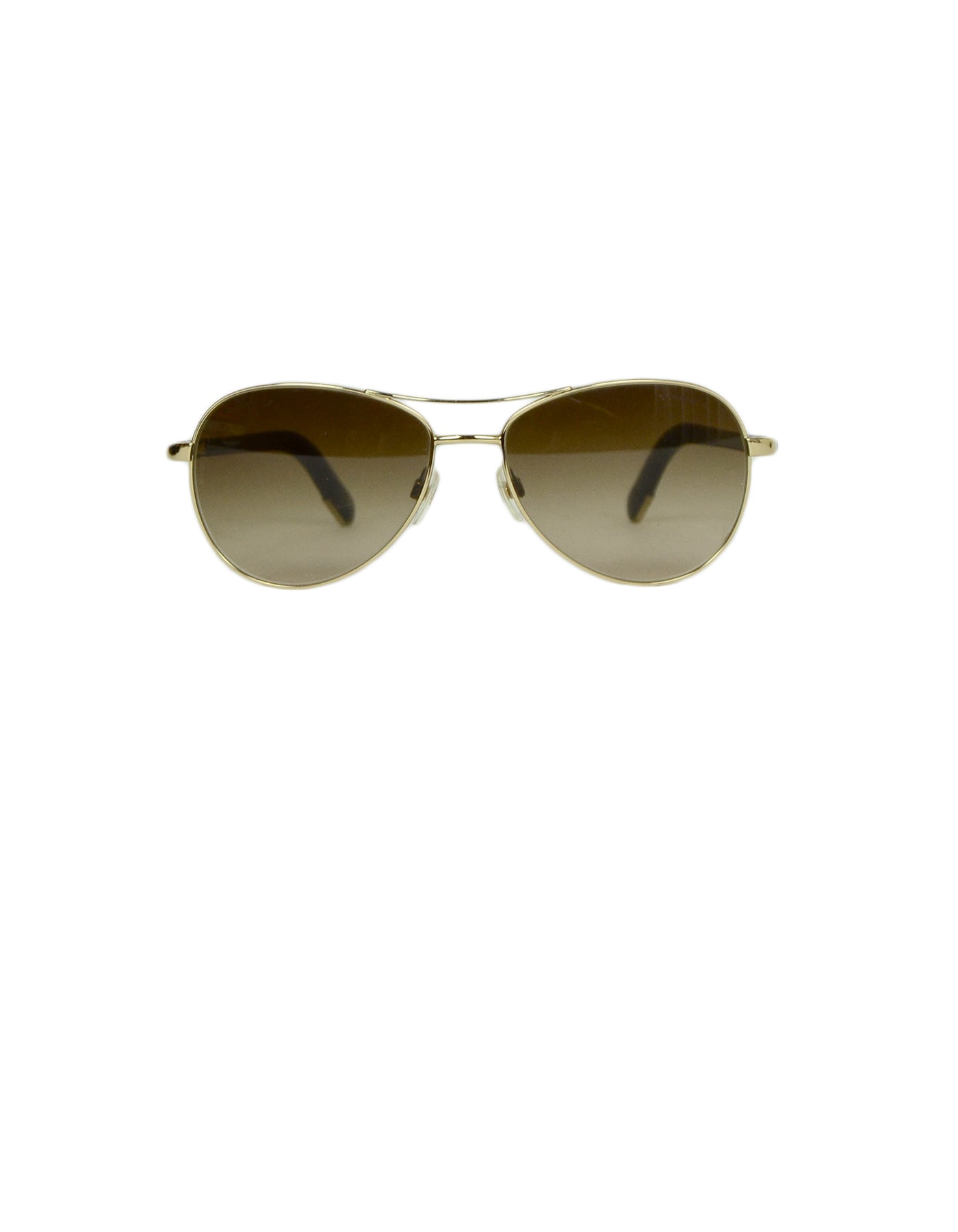 Chanel Brown Gold Aviator Sunglasses Bag