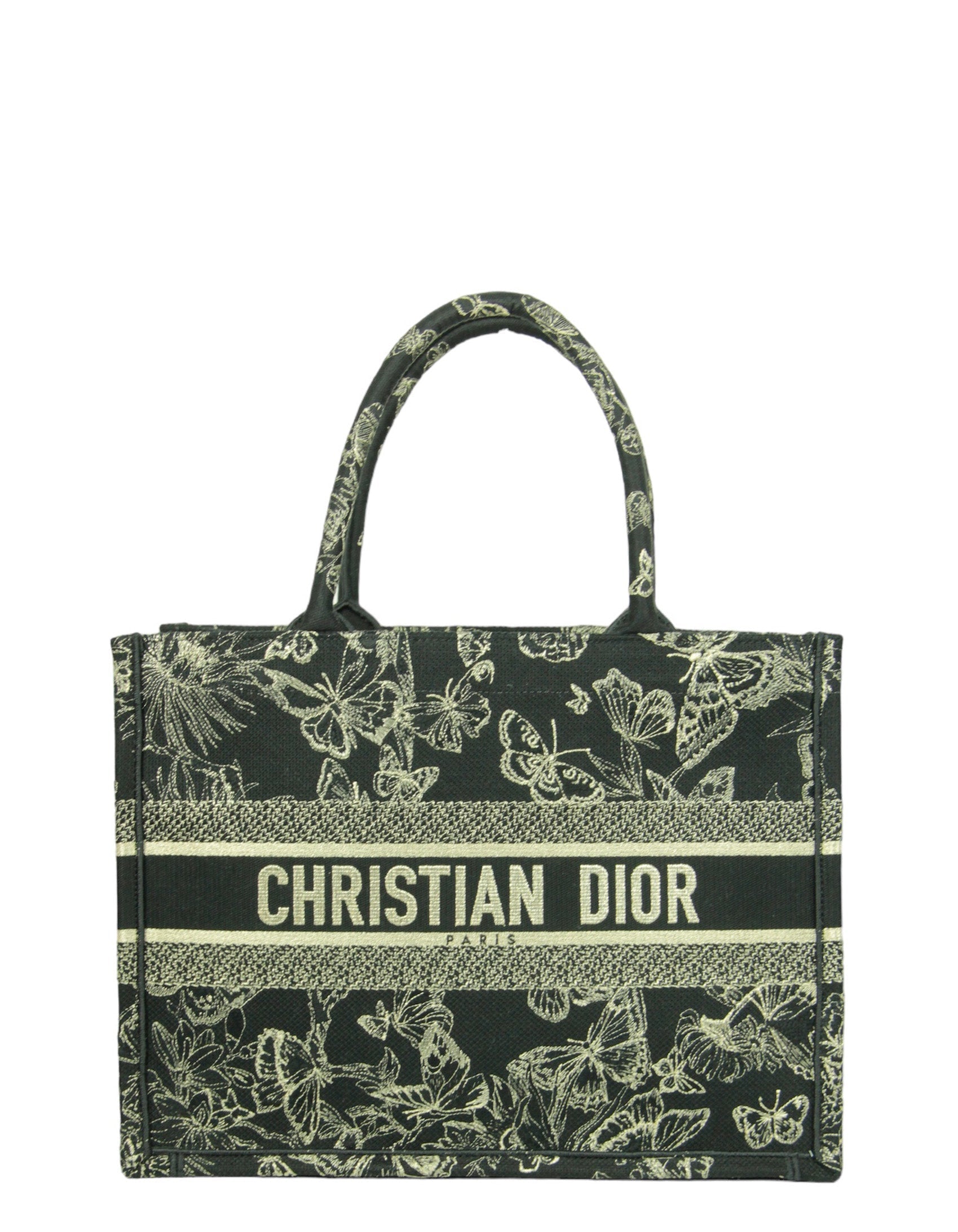 Dior Handbag Christian New York Book Tote Bag Canvas Black Gold