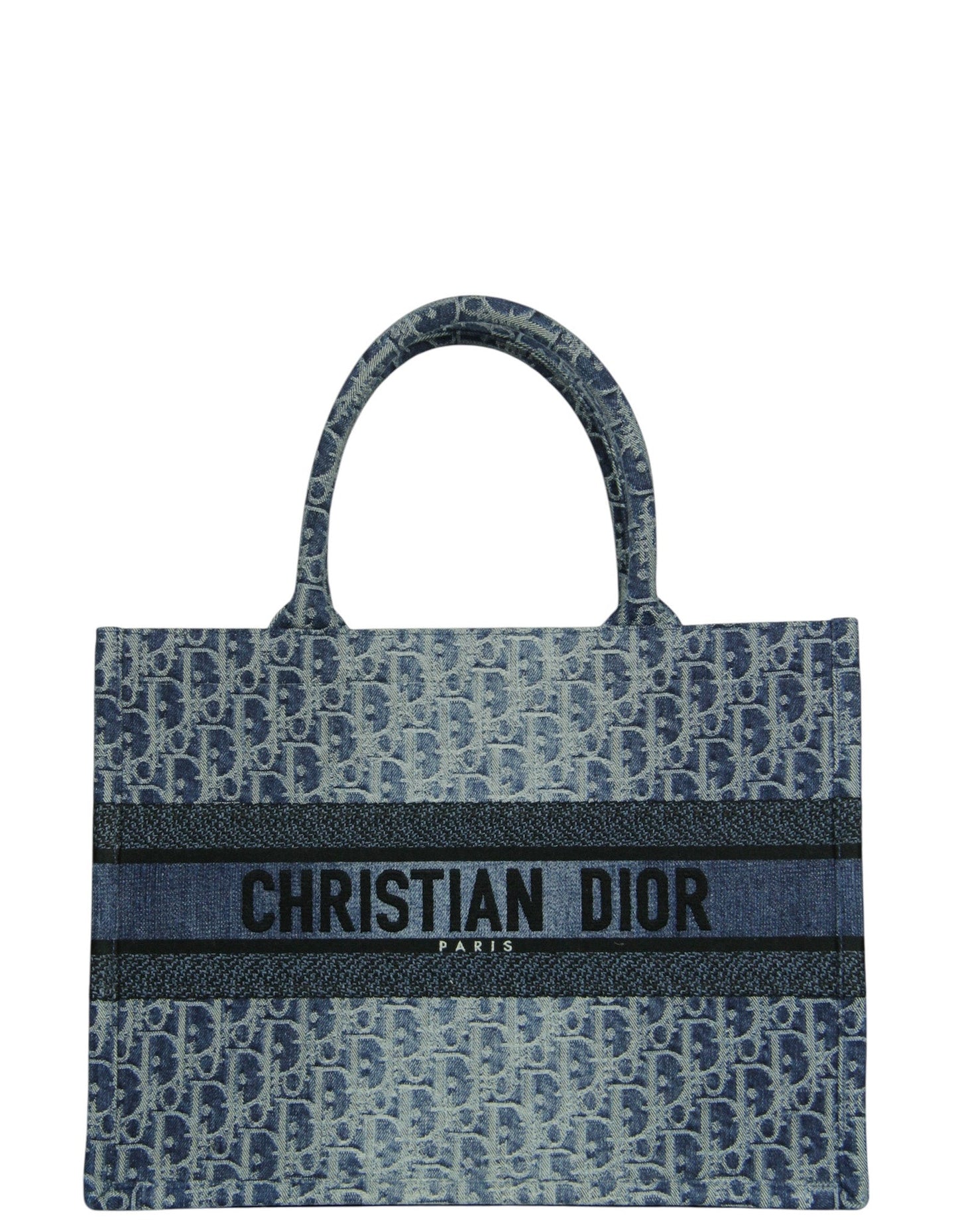 Dior Handbag Christian Ombre Book Tote Canvas Denim Monogram Tote Bag