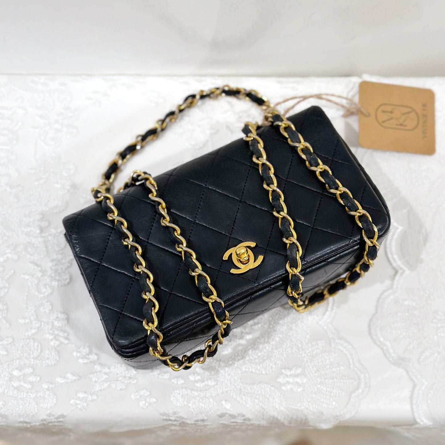 Chanel   lambskin quilted full flap bag