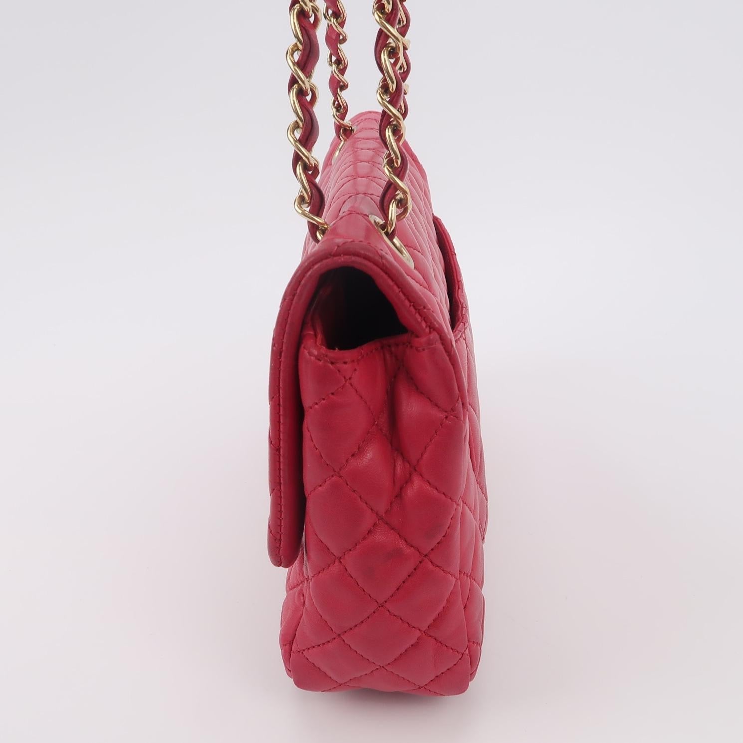 Chanel Seasonal Flap Lambskin Valentine's Heart Charms Pink Leather Key Chain