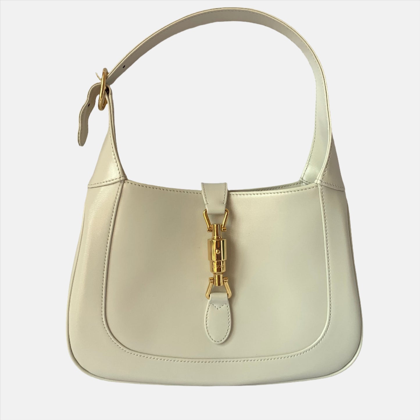 Gucci Jackie without Strap Leather White Small Travel Bag