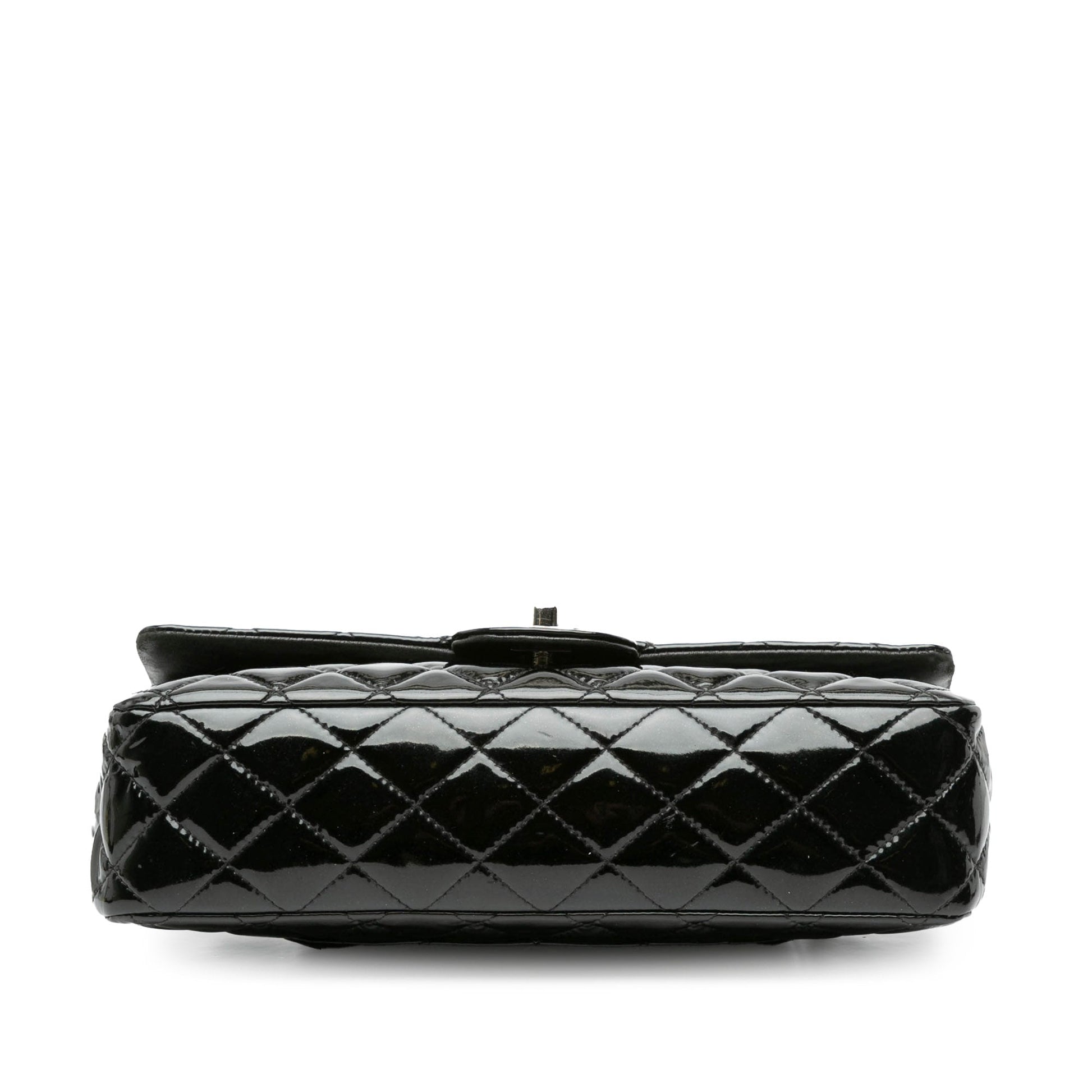 Black Chanel Medium Classic Patent Double Flap Shoulder Bag