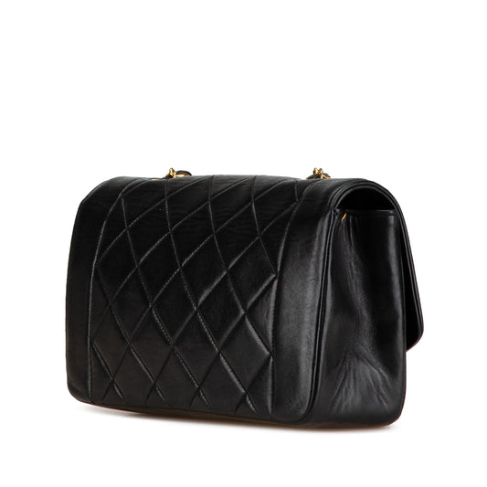 Black Chanel Medium Lambskin Diana Flap Crossbody Bag