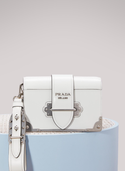 Prada Cahier Calf Bag Light Leather Calf Leather Green Travel Bag