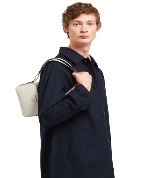 Prada Brique Bag Leather Saffiano White Travel Bag