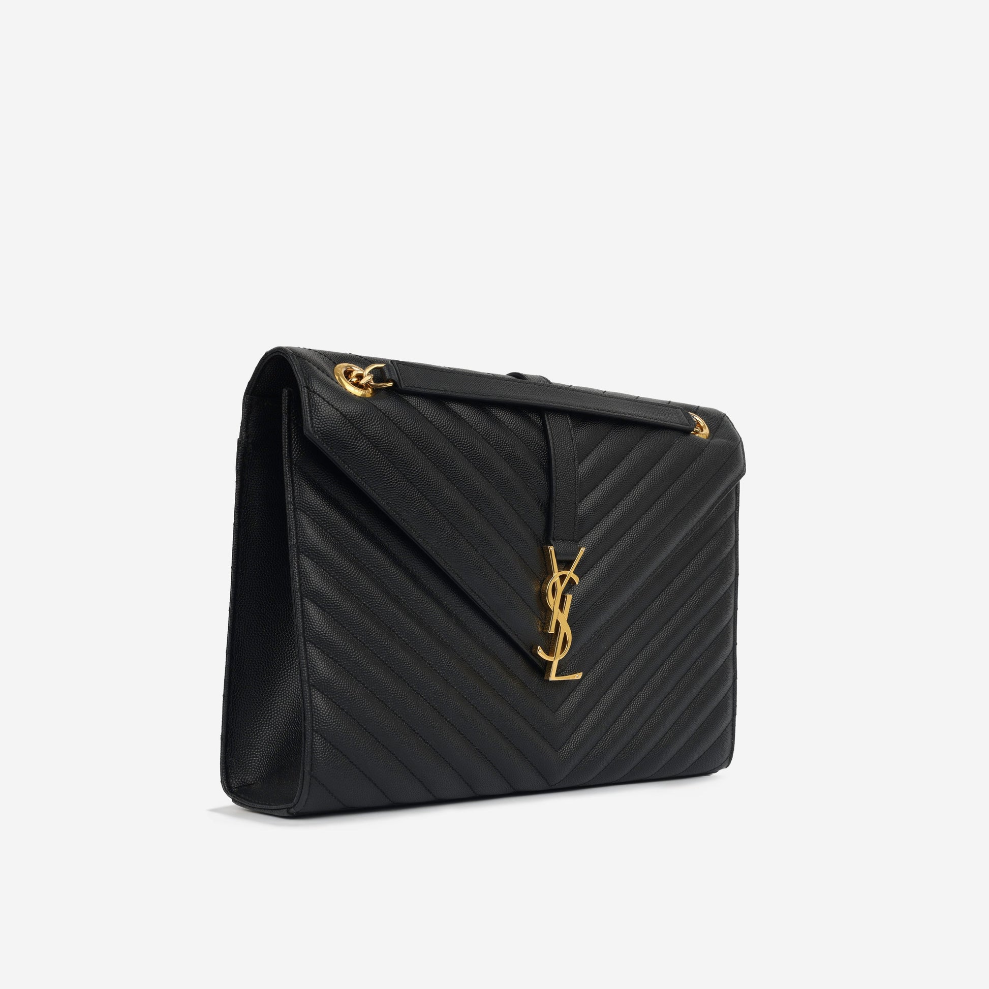 YSL Saint Laurent Envelope Bag Large Crossbody Bag Grained Ghw 2