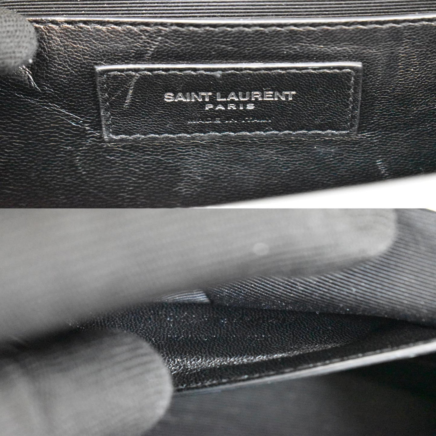YSL Saint Laurent Yves Envelope Shoulder Bag Leather White Medium
