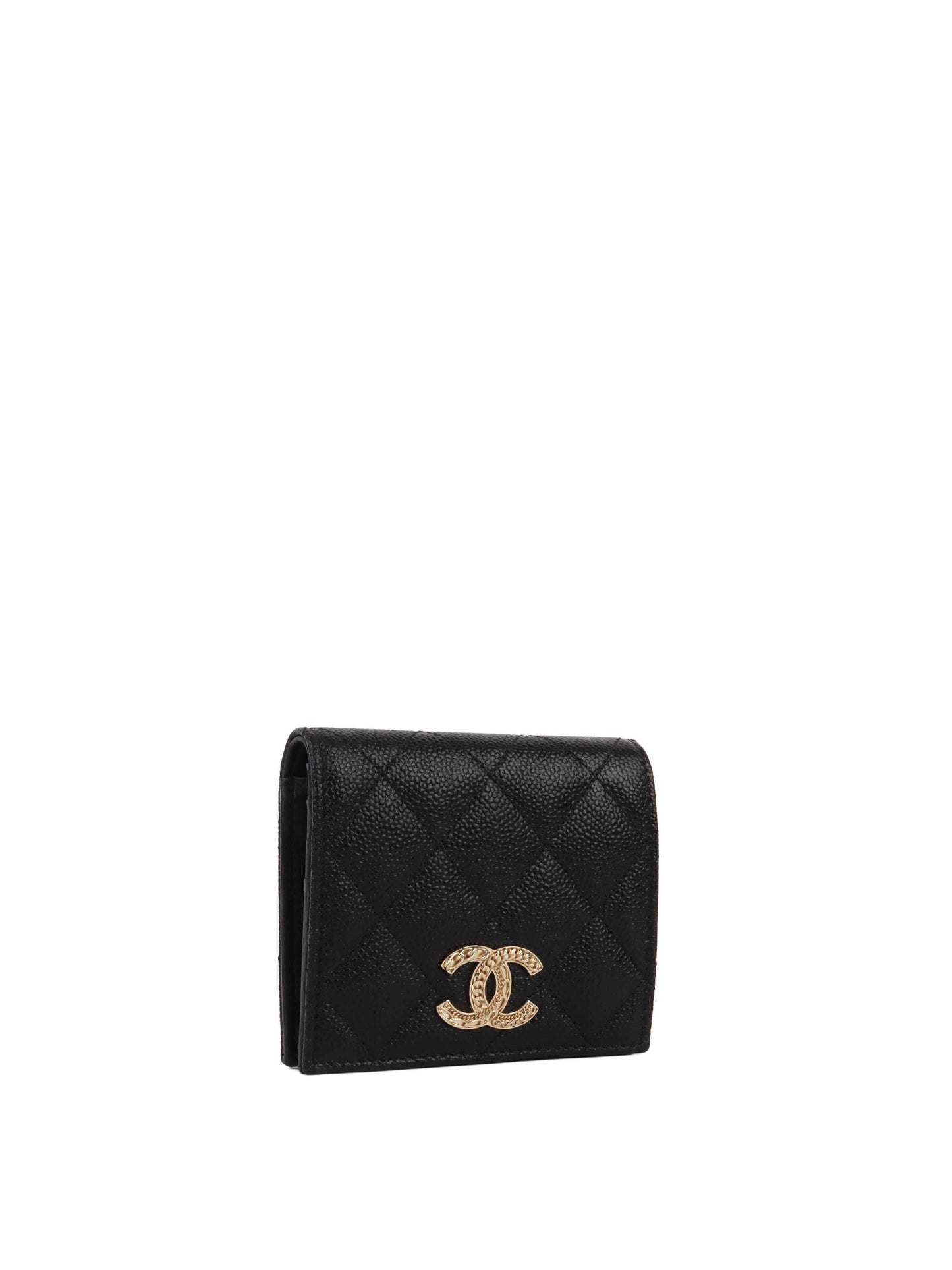 Chanel Black Caviar Small Flap Wallet.