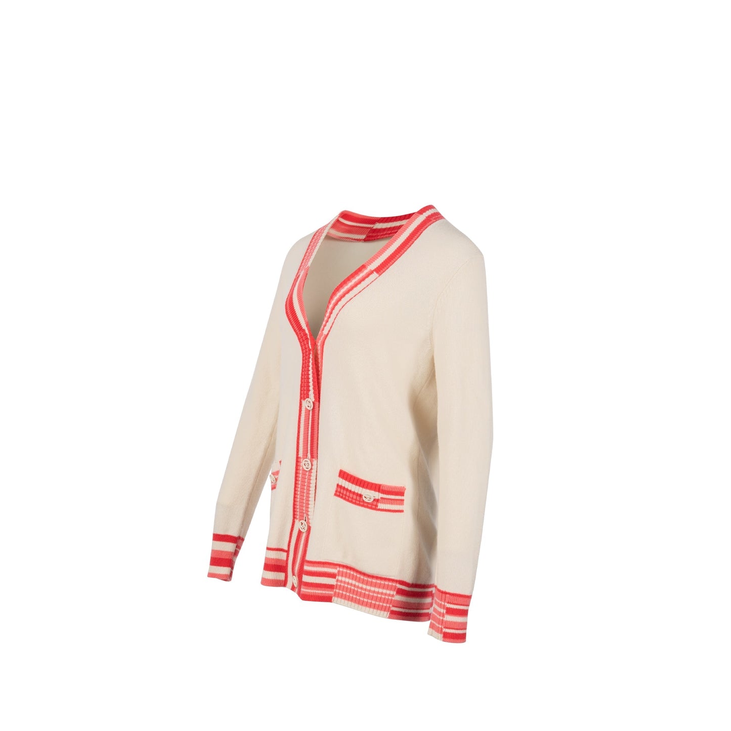 Chanel an Cashmere Ecru Coral Pink Handbag