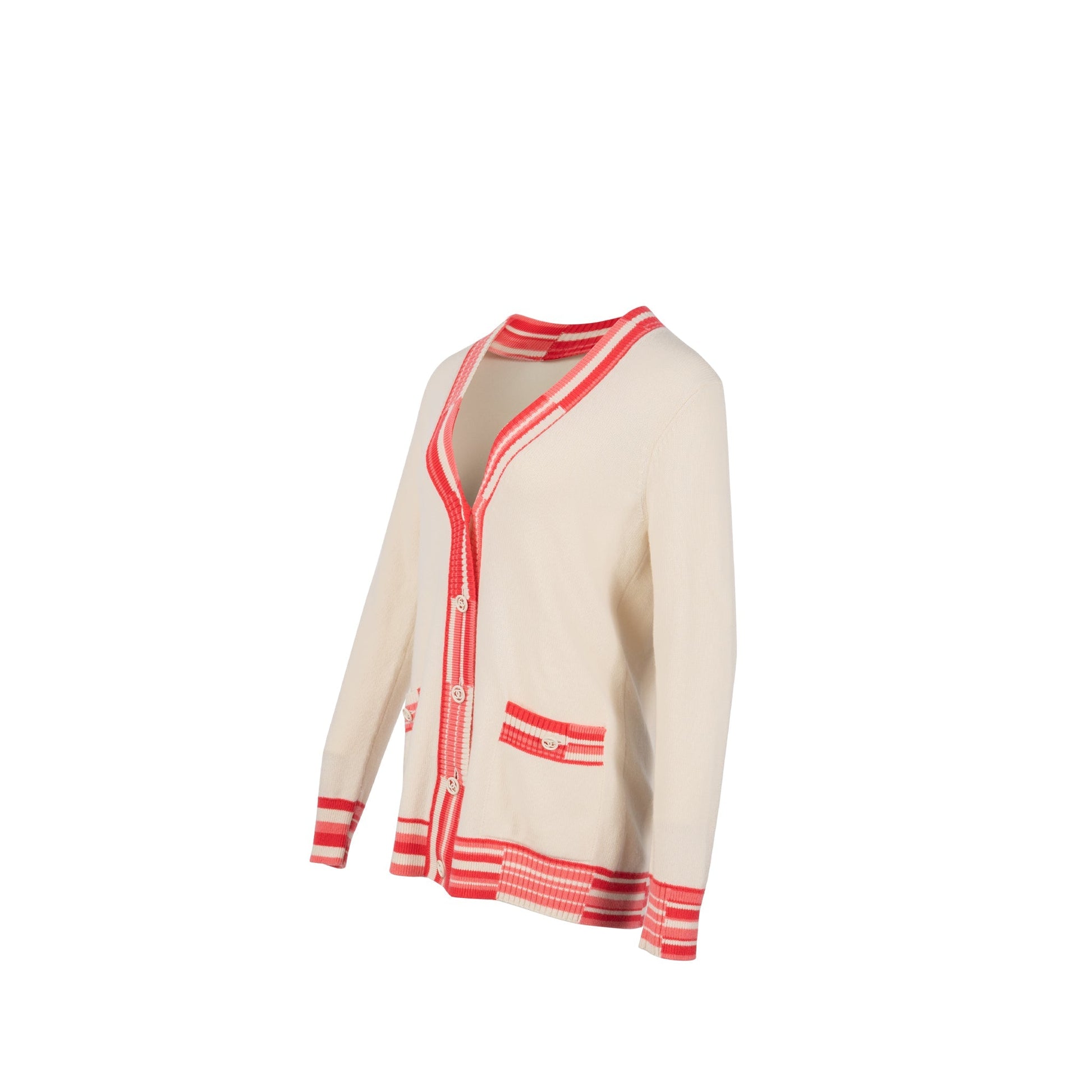 Chanel an Cashmere Ecru Coral Pink Handbag