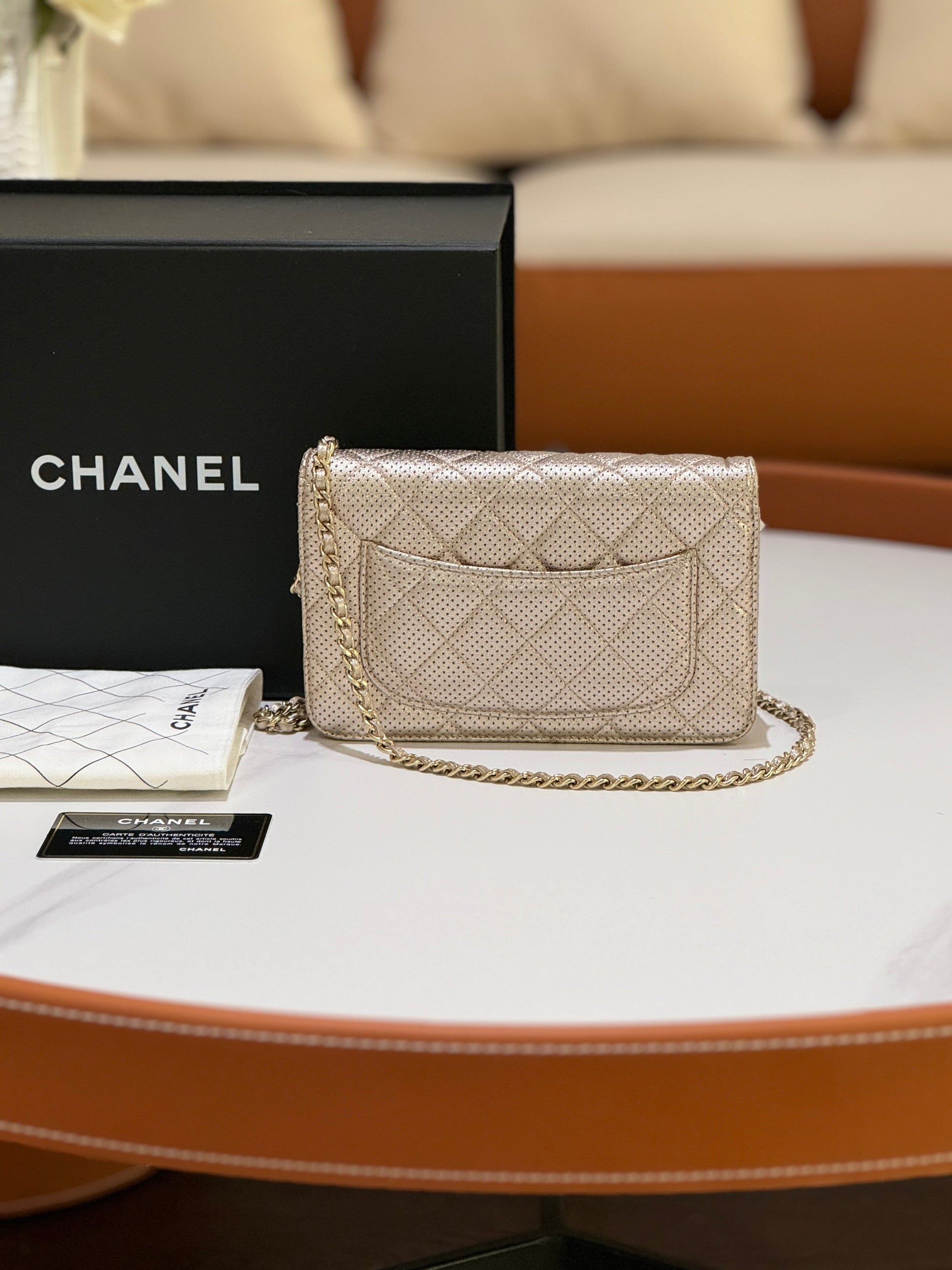 CHANEL WALLET ON CHAIN CHAMPAGNE