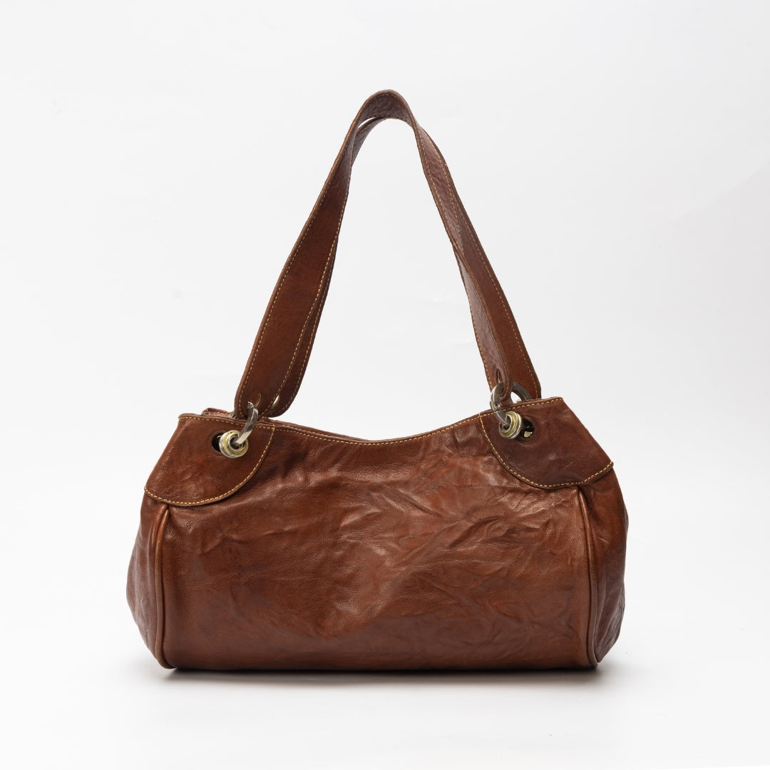 Prada Shoulder Bag Leather Brown Leather Shoulder Bag