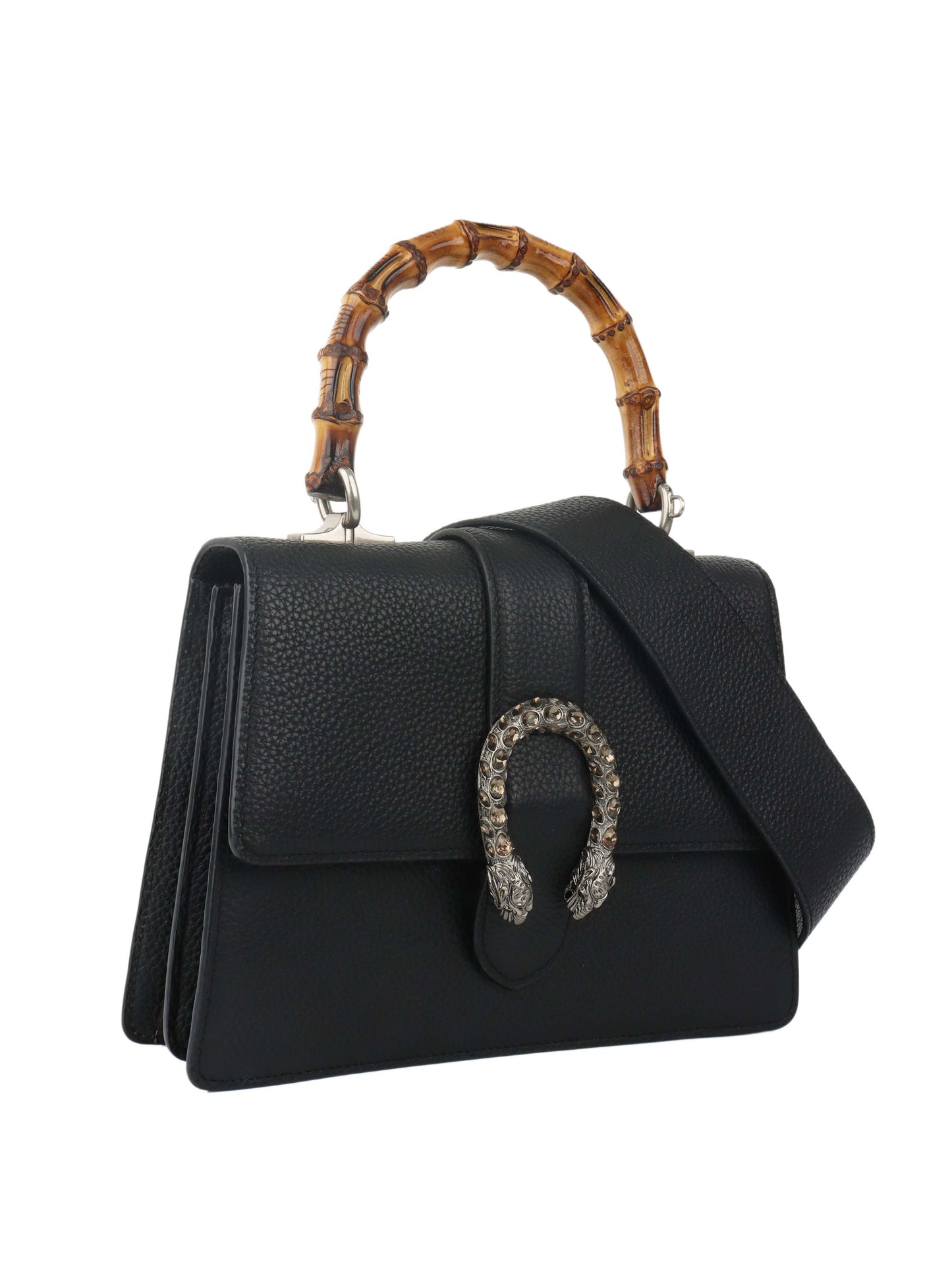 Gucci Black Dionysus bag with bamboo handle.