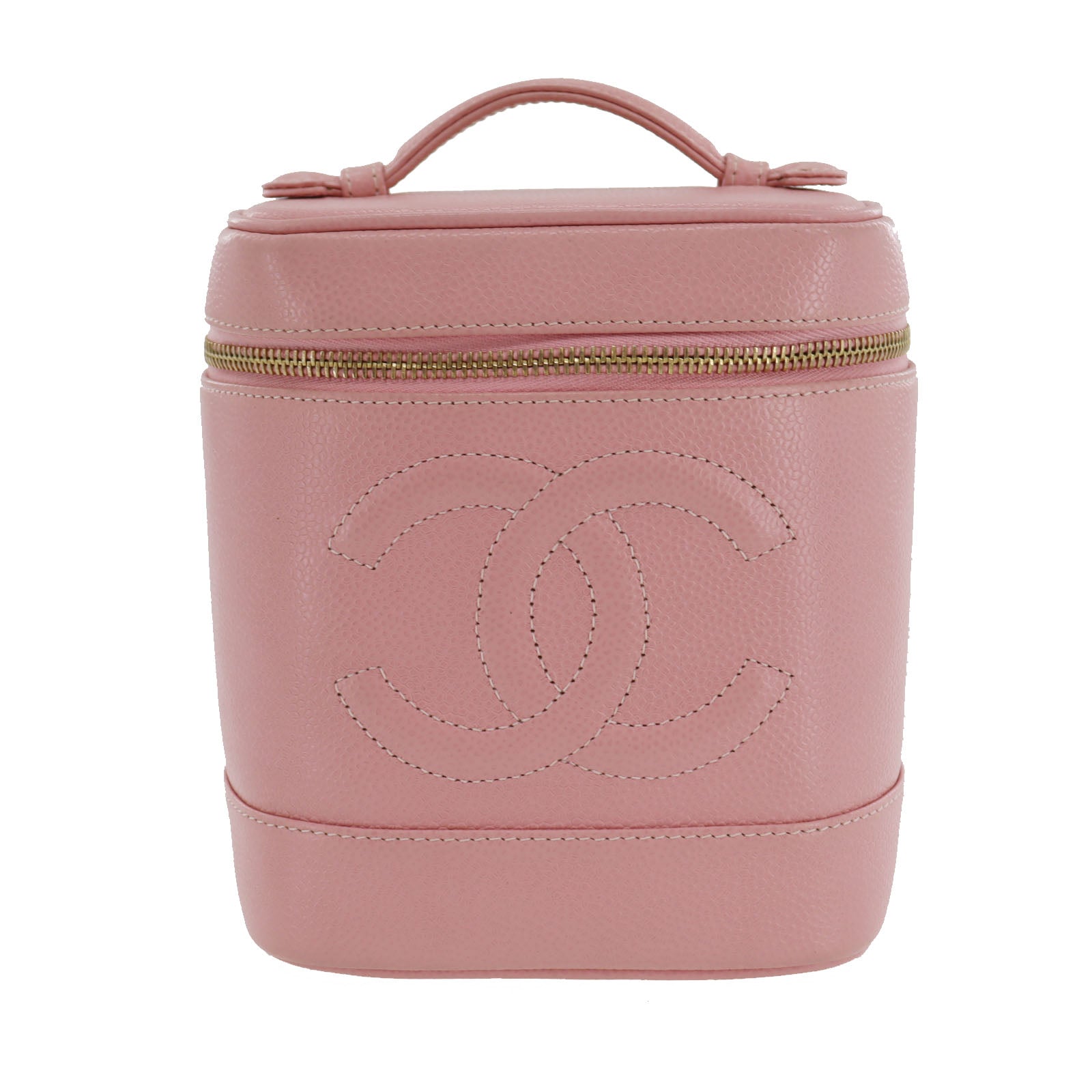 CHANEL CC  Handbag Vanity Pink Caviar Skin Leather   France #CS540