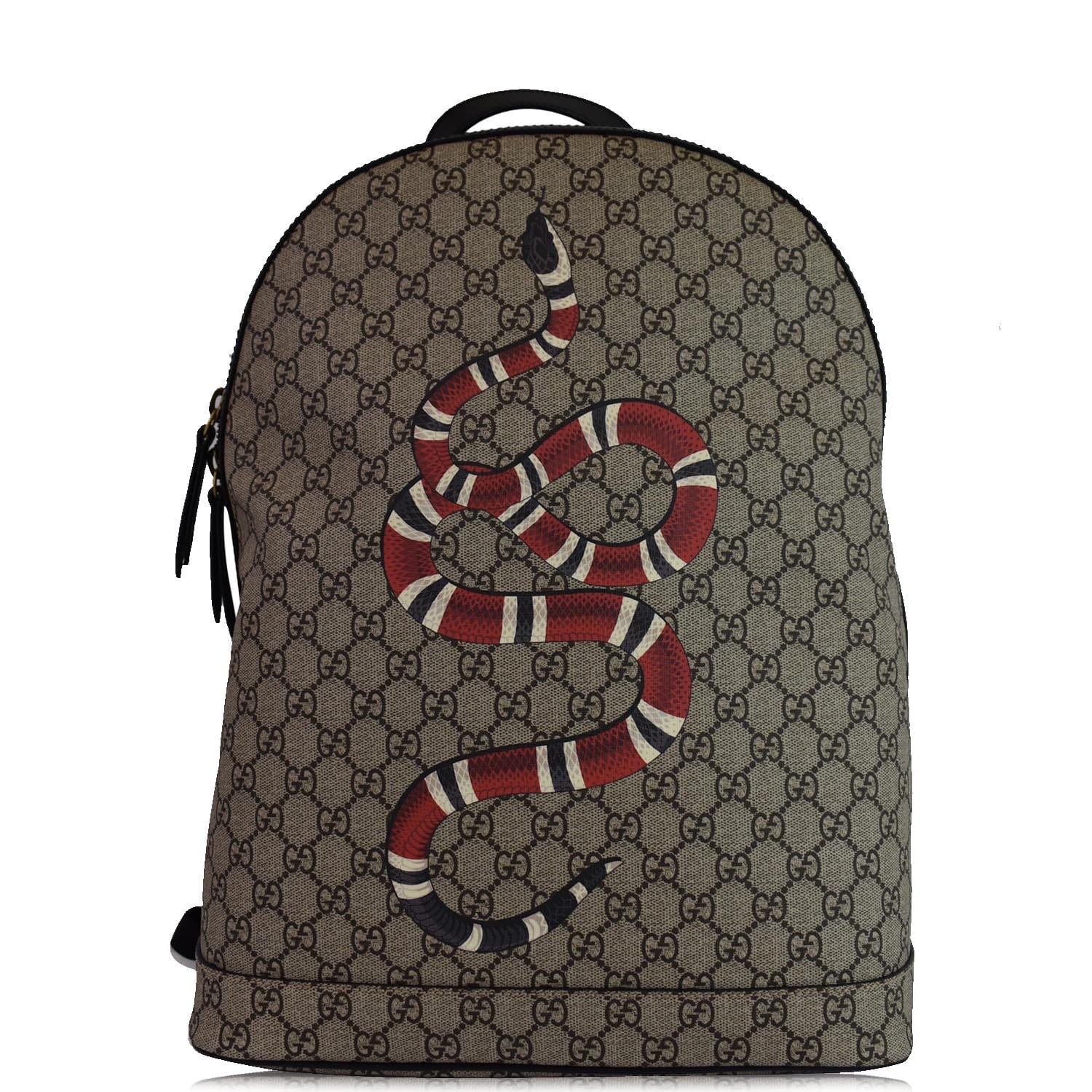 Gucci Kingsnake Print Supreme Backpack Bag Beige