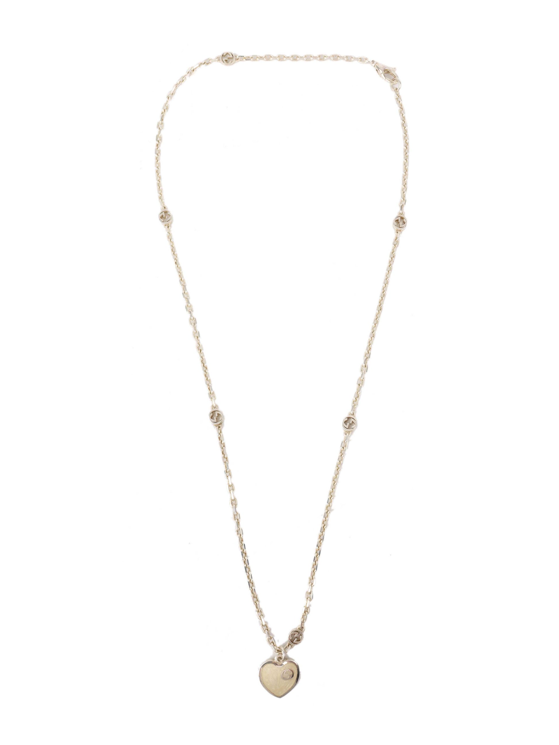 Gucci Silver Heart Necklace.