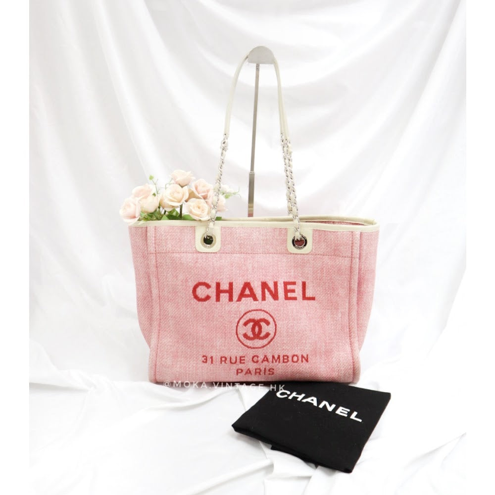 Chanel deauville large shopping tote bag