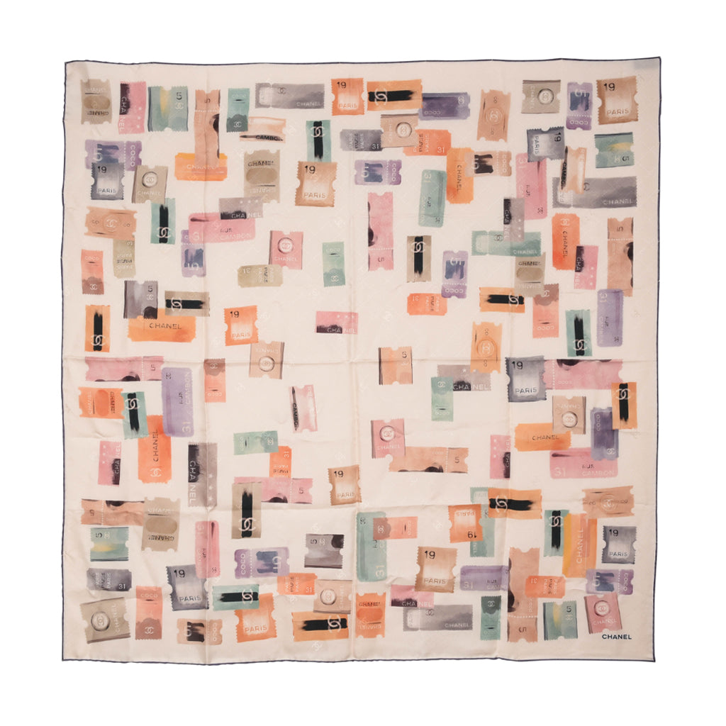 Chanel Pastel Silk Cc Ticket Scarf Bag