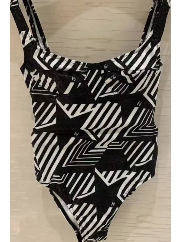 Coco Beach One Piece Swimsuit Black White Chanel