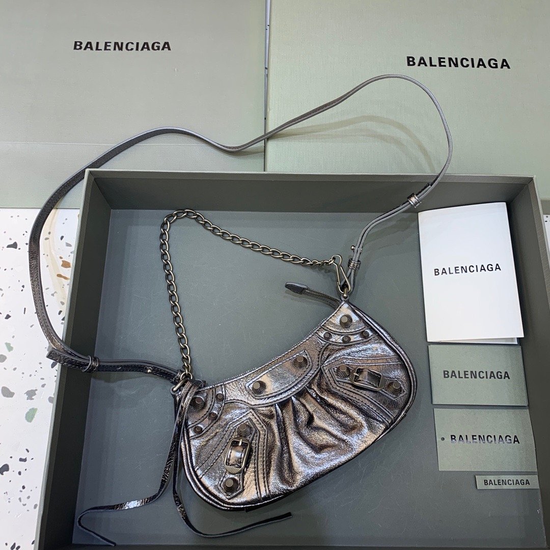 Balen Le Cagole Bag With In Grey Mini Chain Travel Bag