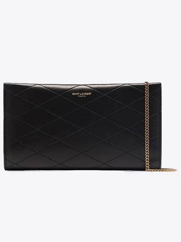 YSL Saint Laurent Saint Laurent Trending Long Wallet Shoulder Bag Leather Black
