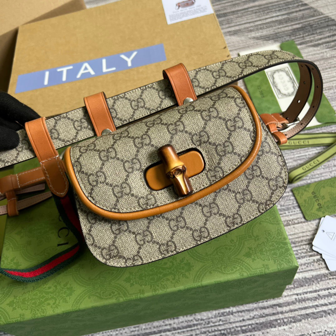gg Bamboo Jumbo gg , Brown Small Top Handle Handbag