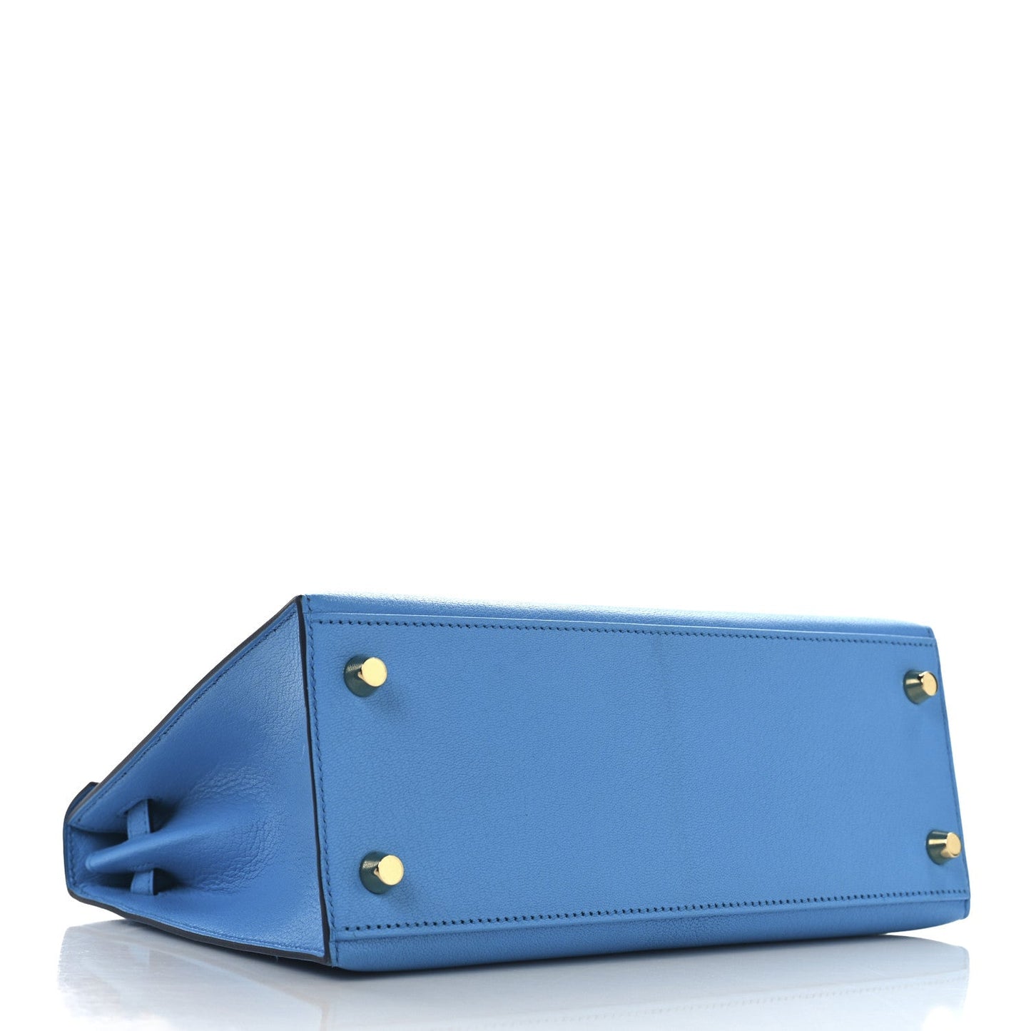 Hermes Chevre Chandra Kelly Sellier Bleu Frida Handbag Travel Bag