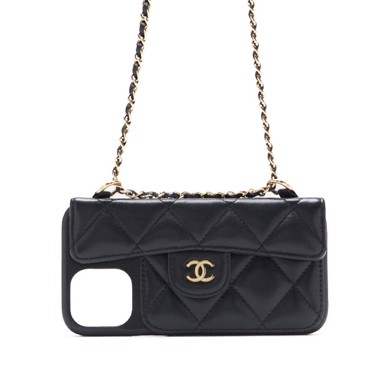 Chanel Matrasse Smartphone Case (iPhone 13pro) Chain Sder  Black  Shoulder Bag  Shellder Bag Ladies Bag Hybrid ? Ship? Ladies Online