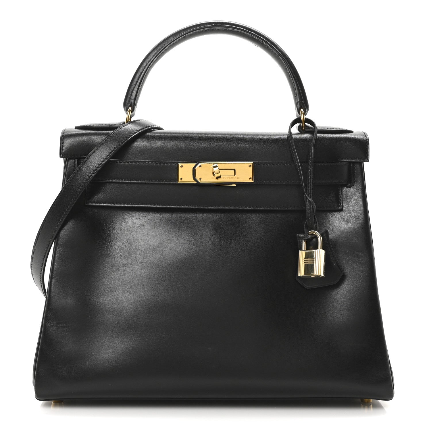 Hermes Box Kelly Retourne Handbag Black Travel Bag 28 Black 1747409