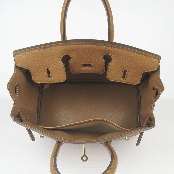 Hermes Luxury Birkin Cm Handbag Light Coffee Golden Travel Bag