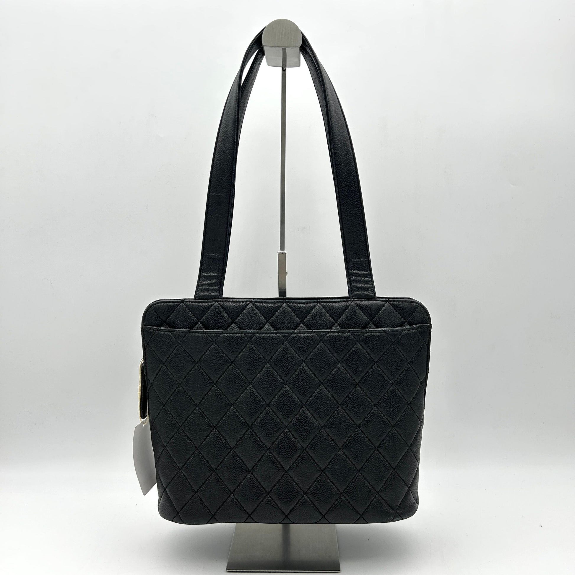CHANEL Brown Lambskin Large Tote With Coco Mark Enamel WD