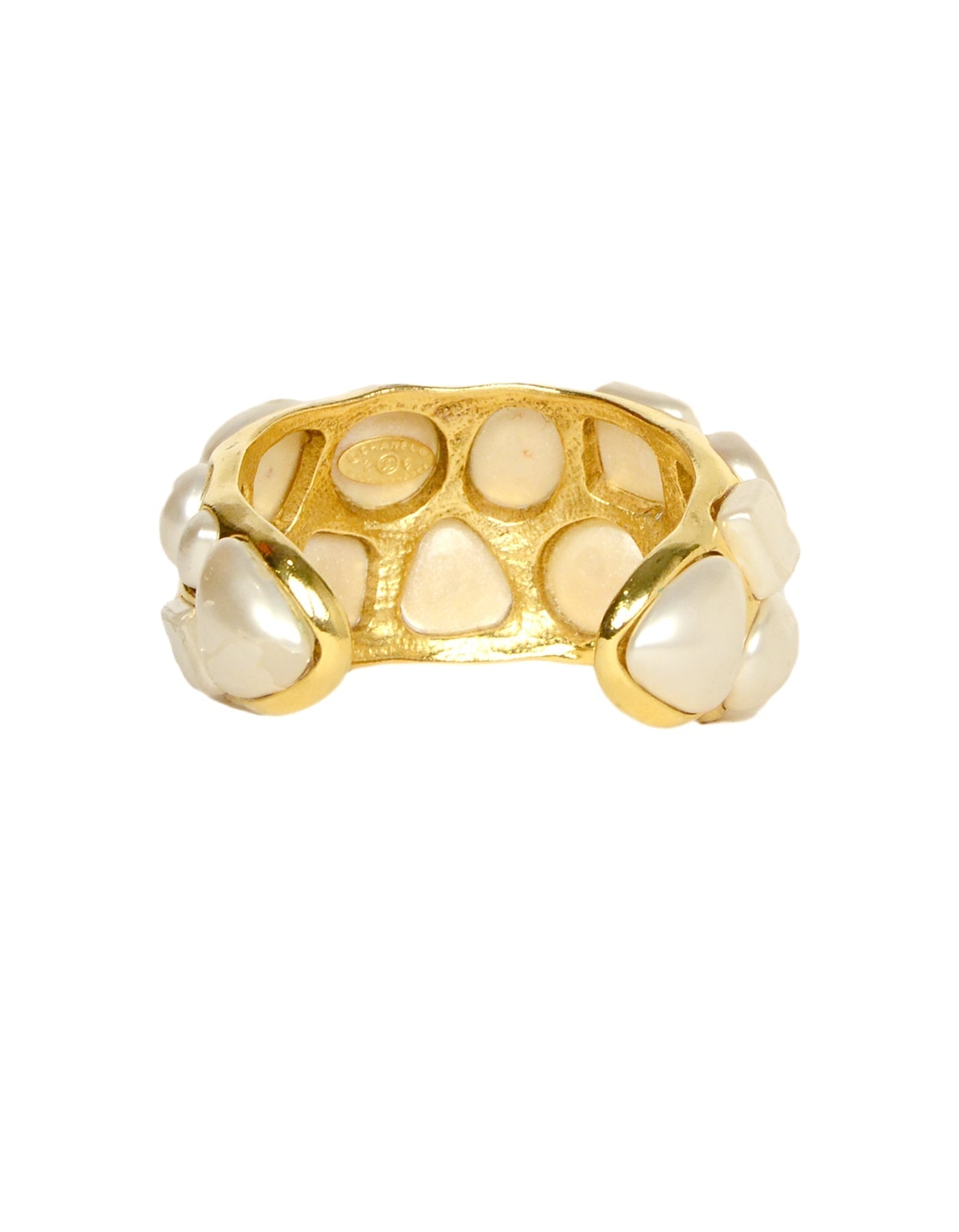 Chanel Geometric Faux Pearl Cuff Bag