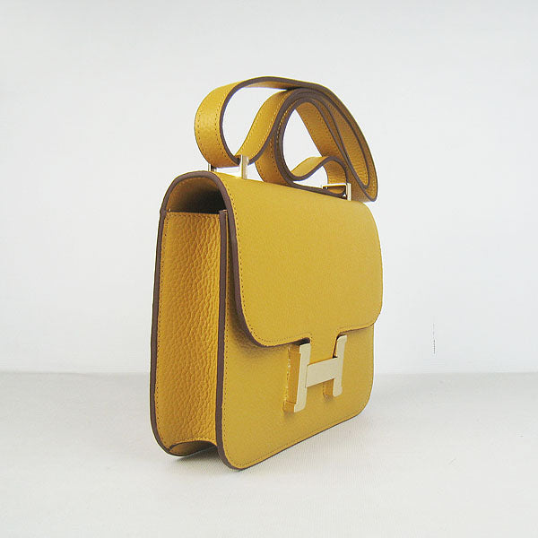 Hermes Luxury Constance Cowskin Bag H Yellow Golden Leather Travel Bag